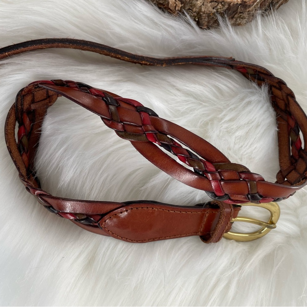 Vintage Belt Woman Belt Multicolor Braided Leather